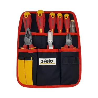 Набор диэлектрических отверток Ergonic с диэлектрическими пасатижами, бокорезами, ножом для снятия изоляции и отверткой тестером сети, 9 шт