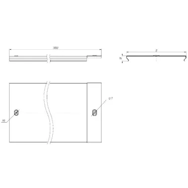 Крышка на металлический лоток основание 300 мм (12м) L3000