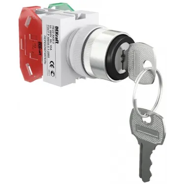 Переключатель AKS-3 22мм 3-позиционный с ключом I-O-II черный