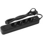 Сетевой фильтр USF-4es-1,5m-2xUSBAC-B с базовой защитой с заземлением с выкл. 4 розетки+2xUSBA+C 2,4A 1,5м 10А