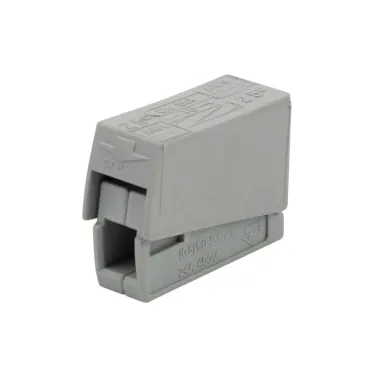 Строительно-монтажная клемма СМК 224-101 для светильника на 1 проводник (1,0-2,5)/(0,5-2,5) кв мм, серая (10 шт./уп.), REXANT