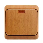 ЭТЮД Выключатель одноклавишный наружный с подсветкой бук сх.1