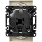 Valena LIFE Розетка силовая двойная 2х2К+З 16А 250В с лицевой панелью безвинтовые зажимы слоновая кость