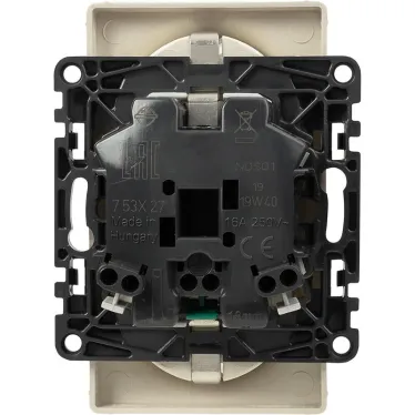 Valena LIFE Розетка силовая двойная 2х2К+З 16А 250В с лицевой панелью безвинтовые зажимы слоновая кость