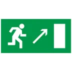 Этикетка самоклеящаяся 100х50мм Направление к эвакуационному выходу направо вверх