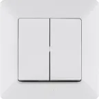 Valena LIFE Переключатель двухклавишный 10А 250В с лицевой панелью Безвинтовые зажимы Белый