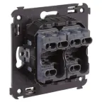 Avanti Переключатель двухклавишный в стену, ''Черный квадрат''