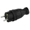 Вилка каучуковая з/з прямая 16A IP44 черная V8-B-IP44