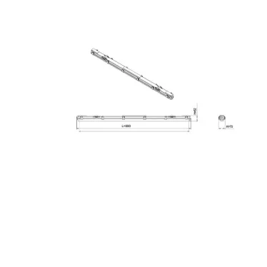 Светильник светодиодный под лампу Т8 SPP-101-0-001-060 Св-к IP65 T8 G13 600мм