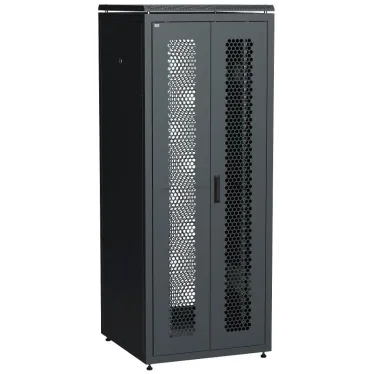 Шкаф сетевой 19' LINEA N 42U 800х800мм двустворчатая перфорированная дверь задняя перфорированная черный