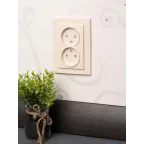 Розетка двухместная СП без заземления 10А бежевый с защитными шторками Минск