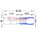 Разъем штекерный изолир штекер 4 мм 1.5-2.5 кв мм (РШи-п 2.5-4 РШИп 2-5-4) синий, REXANT