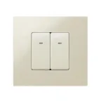 Выключатель двухполюсный с контрольной подсветкой узкий, 16А 250В, S27, сл.кость