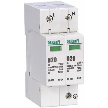 Ограничитель перенапряжения двухполюсный ОП-101 2п 20кА D