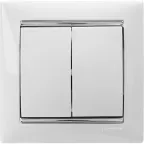 VALENA Выключатель двухклавишный в рамку белый