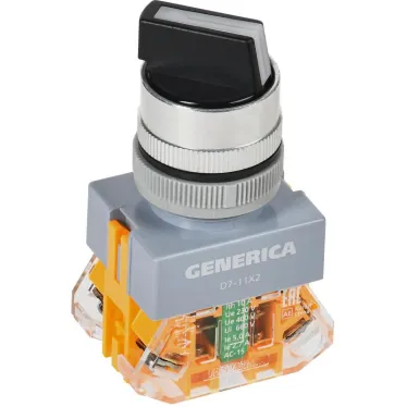 Переключатель D7-11X2 2 полож. 1з+1р черный GENERICA