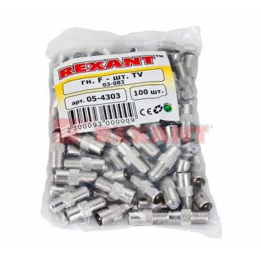 Переход гнездо F - штекер TV,