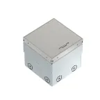 Лючок UDHome2 укомплектованный 2 розетки 2К+З (без выемки под н/п) сталь нерж. 140х140х110 мм