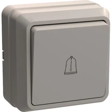 ОКТАВА Выключатель одноклавишный с кнопкой бежевый 10А