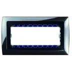Рамка с суппортом на 8 узких модулей, S82C, вороненая сталь - графит