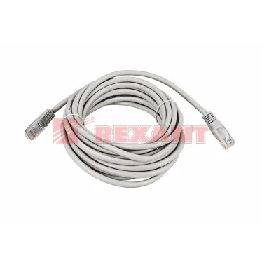 Патч-корд UTP кат. 5e, длина 5 метров, неэкранированный, серый,