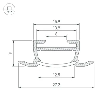 Профиль TK-F-2000 (CT) ANOD (ARL, Алюминий)