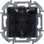 Розетка 2К+З IP 44 с откидной крышкой и шторками немецкий стандарт 16 А 250 В~ INSPIRIA антрацит