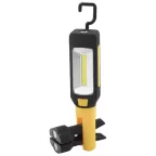 Фонарик на батарейках 3хААА, ударопрочный, крючок, складная подставка, магнитный, покрытие soft touch RB-801 Практик