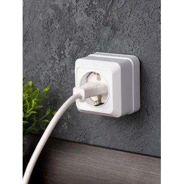 Рим Розетка 16А с заземлением белая