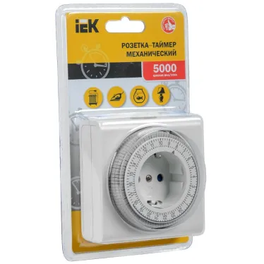 РТМ-3 Розетка-таймер механ. 15мин 24ч 96on/off 16А IP20