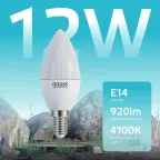 Лампа светодиодная LED 12 Вт 920 лм 4100К свеча нейтральный E14 AC 220В Elementary Gauss