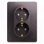 GLOSSA розетка двойная с заземлением со шторками в сборе сиреневый туман