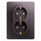 GLOSSA розетка двойная с заземлением со шторками в сборе сиреневый туман