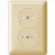 W59 Розетка двойная скрытая без заземления 16А бежевая