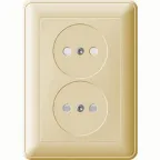 W59 Розетка двойная скрытая без заземления 16А бежевая