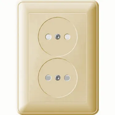W59 Розетка двойная скрытая без заземления 16А бежевая