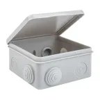 Коробка распределительная КМР-030-014 с крышкой (100х100х50) для прямого монтажа, 10 мембр. вводов серая IP55 розн. стикер EKF