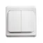 ЭТЮД Выключатель двухклавишный скрытый белый сх.5
