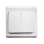 ЭТЮД Выключатель двухклавишный скрытый белый сх.5