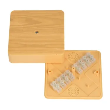 Коробка разветвительная КМР-030-032кг 100х100х25 с клеммником светлое дерево PROxima