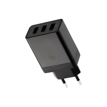 Устройство сетевое зарядное-переходник 3xUSB адаптер, 30W черное,