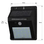 Фасадный светильник с датчиком движения, на солнечной батарее, 20LED, 60 Лм ERAFS064-04