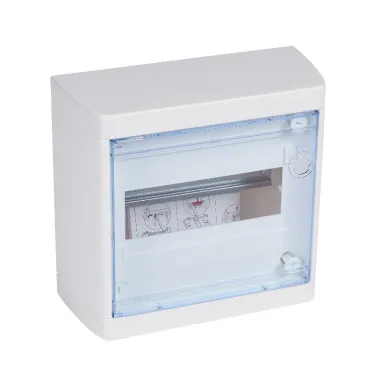 Щит распределительный навесной ЩРН-п-8 пластиковый, прозрачная дверь