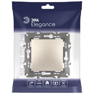 Переключатель, 10АХ-250В, Эра Elegance, шампань,14-1103-04