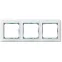 VALENA Рамка 3 поста горизонтальная белый/кристалл