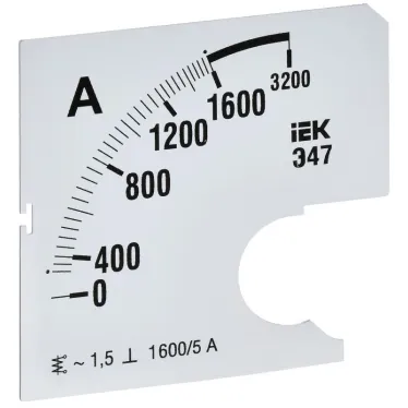 Шкала сменная для амперметра Э47 1600/5А класс точности 1,5 72х72мм
