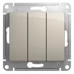 GLOSSA выключатель 3-клавишный сх.3 молочный