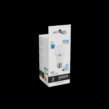 Лампа светодиодная LED 20 Вт 1750 лм 6500К А60 груша холодный E27 AC 220В Elementary Gauss