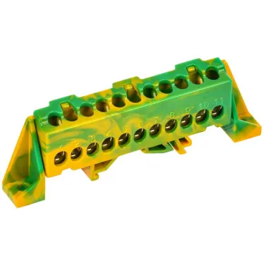 TEKFOR Шина PE земля в комбинированном DIN-изоляторе Стойка 6х9-11-ЖЗ IEK