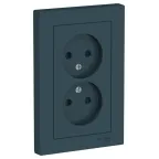 Розетка ATLASDESIGN двойная без заземления со шторками 16А в сборе изумруд